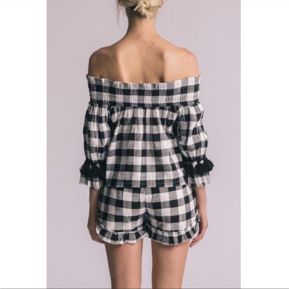 MISA Los Angeles Gingham Long Sleeve Top - Picture 7 of 7